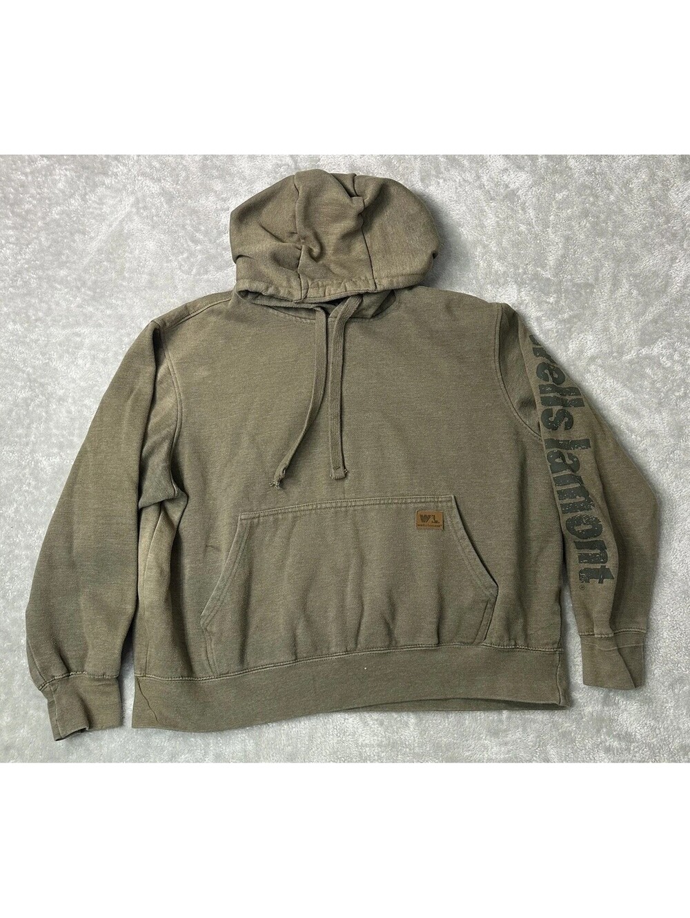 Wells Lamont Hoodie Pullover Mens Large Olive Brown Sweatshirt Outdoor Workwear